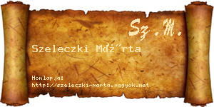 Szeleczki Márta névjegykártya