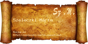 Szeleczki Márta névjegykártya