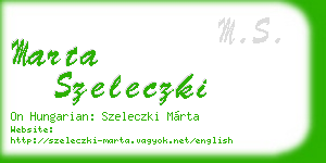 marta szeleczki business card